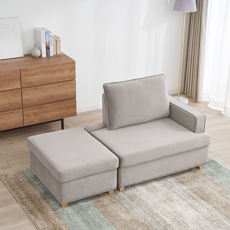 Velvet-like 2-seater couch with storage