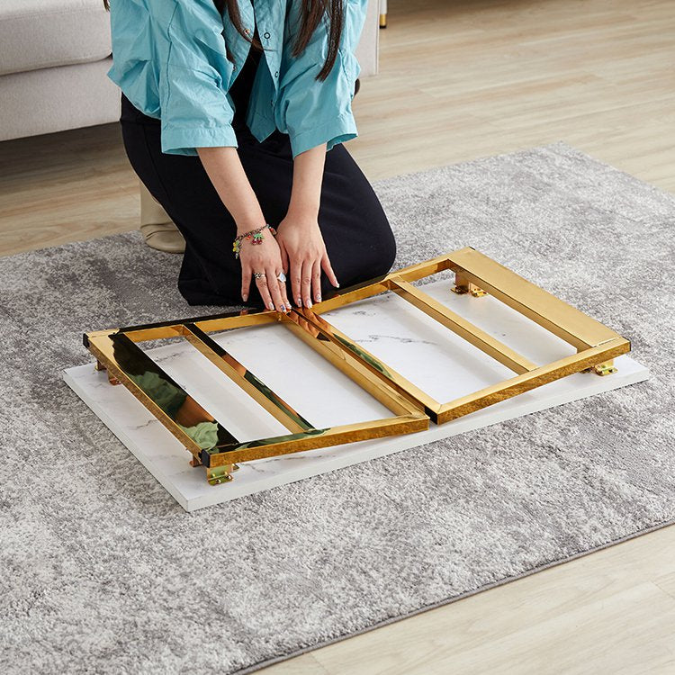 大理石柄リビングテーブル 折りたたみテーブル