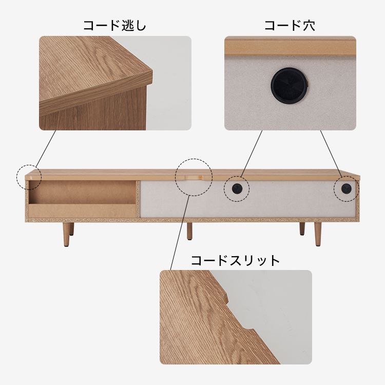 Japanese-made TV stand with flap doors and storage space, wooden legs