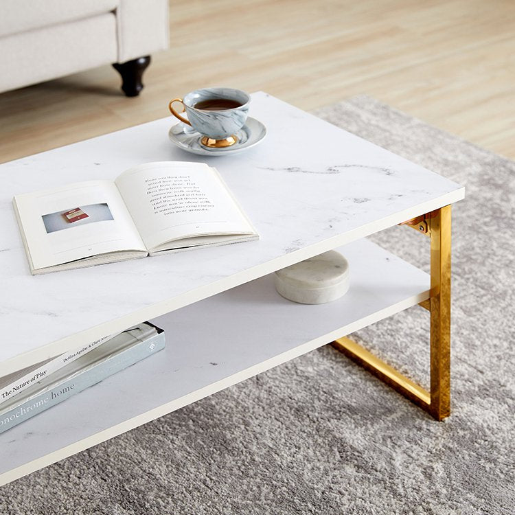 大理石柄リビングテーブル 折りたたみテーブル