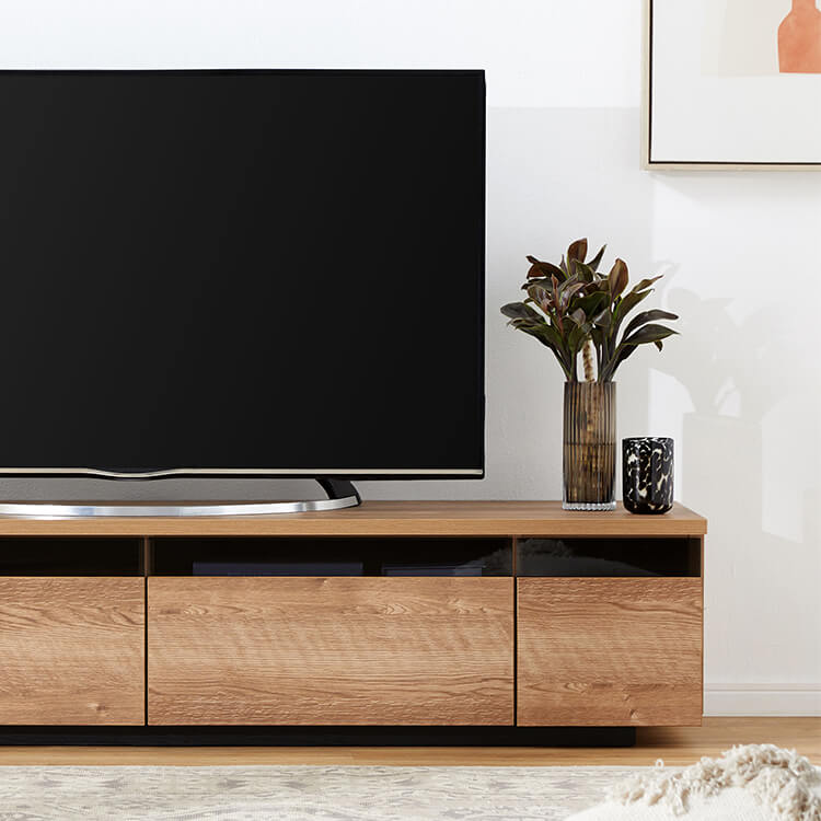 日本製テレビ台 木製 ストーン柄