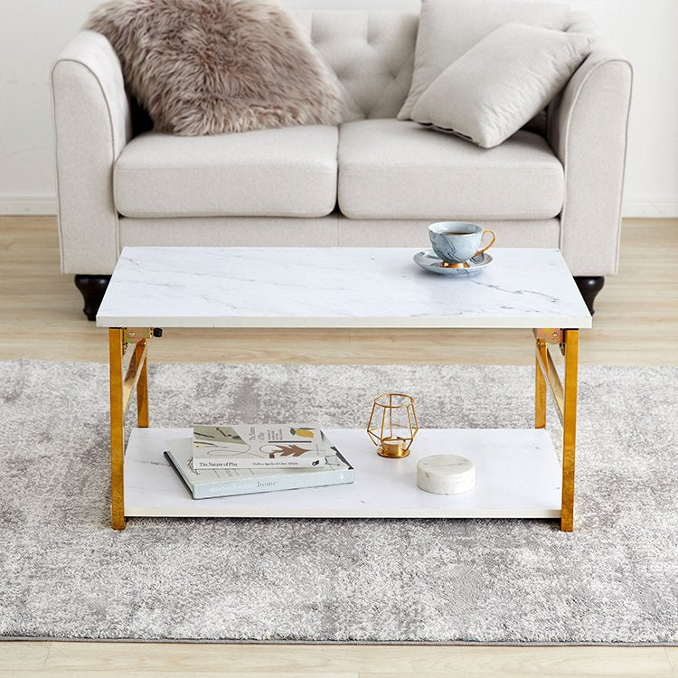 大理石柄リビングテーブル 折りたたみテーブル