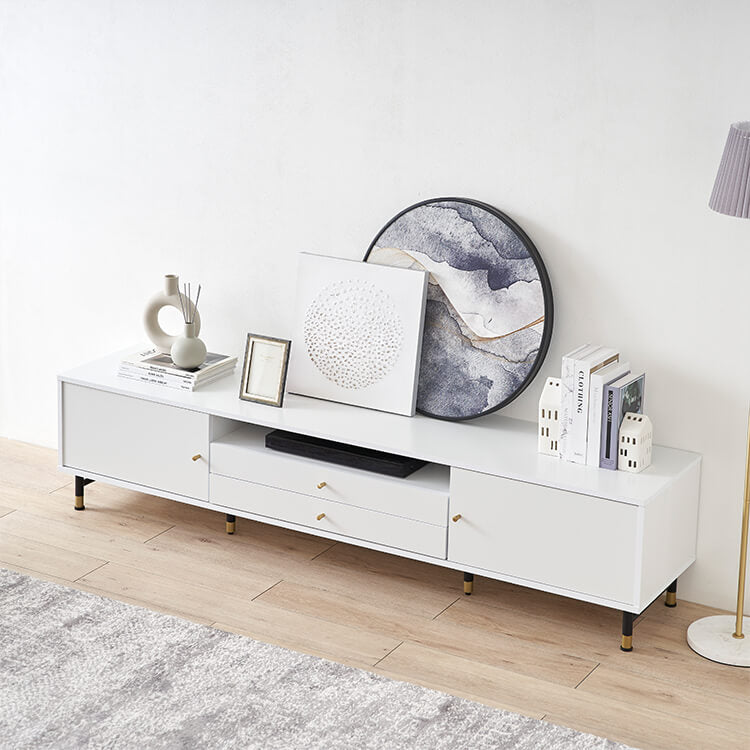 TV stand white x gold