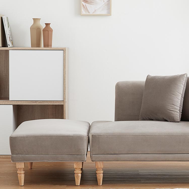 Compact size couch sofa with velvet finish