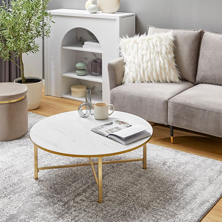 大理石調リビングテーブル 丸テーブル