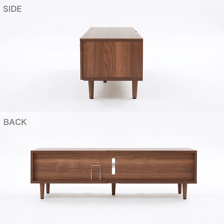 Wood-grain TV stand, brass, wooden legs, made in Japan