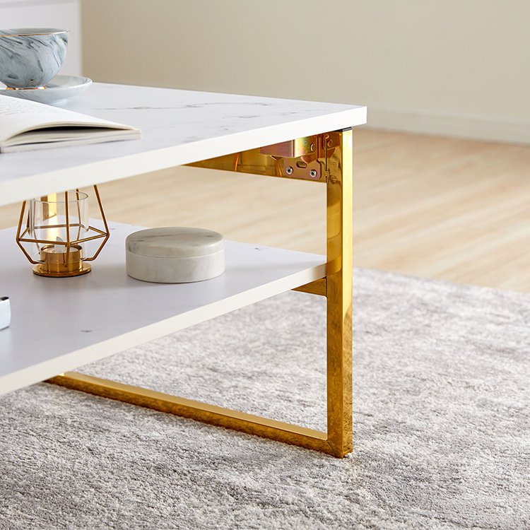 大理石柄リビングテーブル 折りたたみテーブル