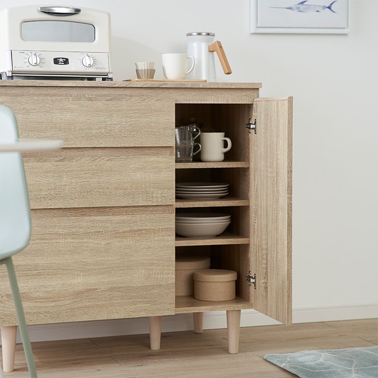 Kitchen counter, cupboard, sliding shelf/drawer storage, Scandinavian style, 2 types to choose from