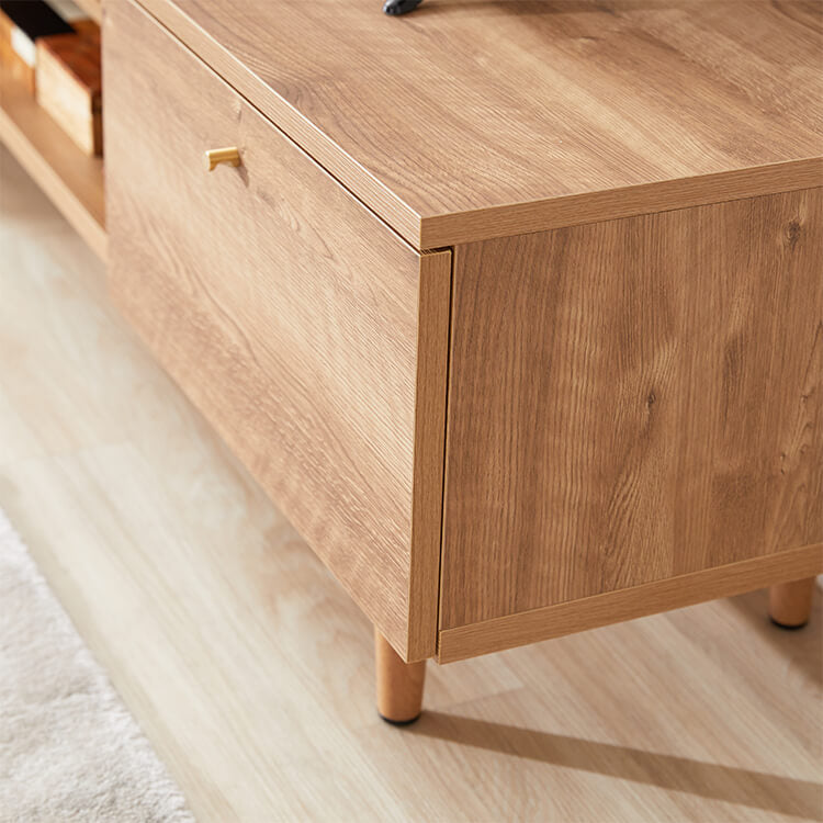 Wood-grain TV stand, brass, wooden legs, made in Japan [width 180]