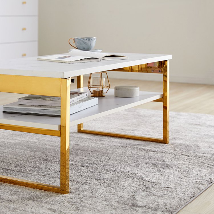 大理石柄リビングテーブル 折りたたみテーブル