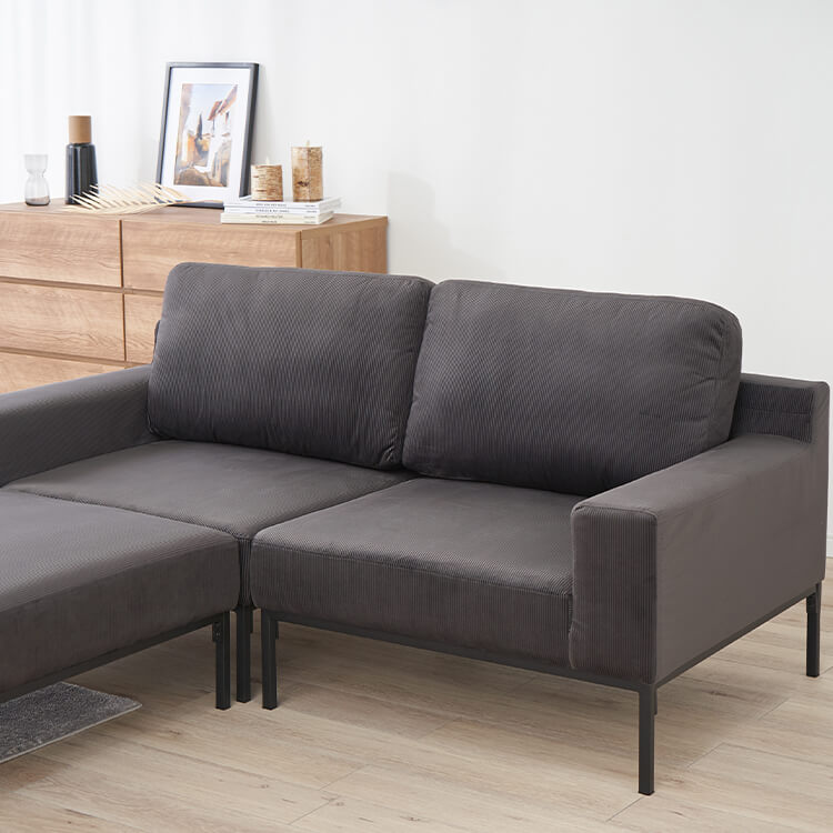Velvet-like couch sofa, dark grey