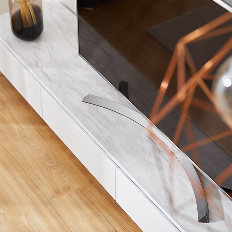 テレビ台 日本製 ローテレビ台 収納付 スチール脚 大理石柄 大理石家具