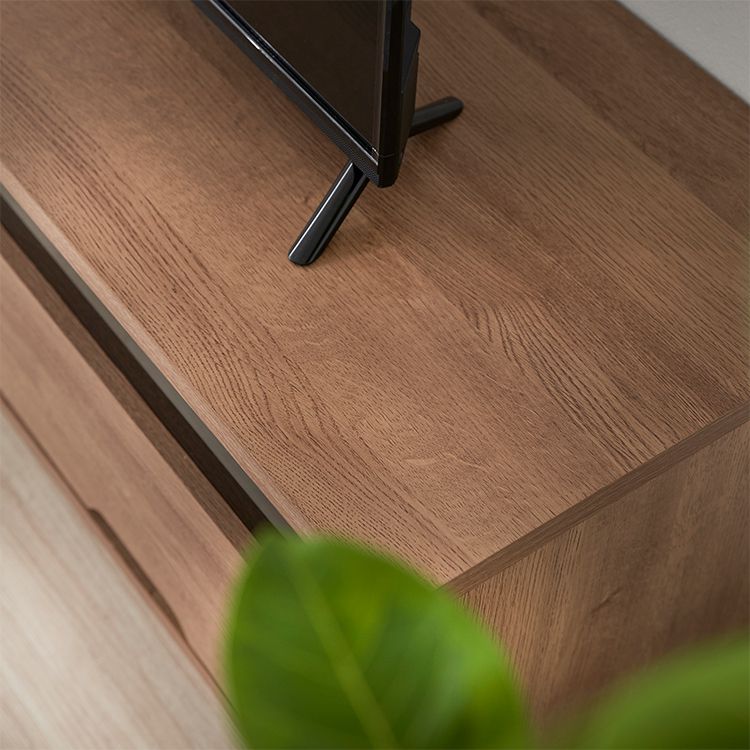 Wood grain TV stand with large storage capacity
