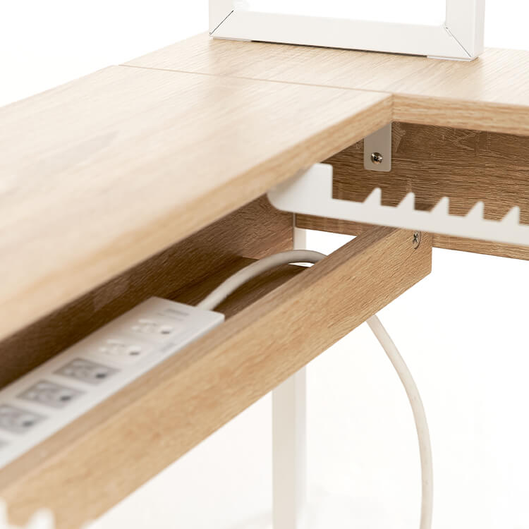 パソコンデスク オフィスデスク ワークデスク 学習机 段階調節 スライドラック タップ収納