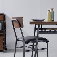 LOWYA(ロウヤ) ダイニングチェア カフェ風のアイアン脚 ヴィンテージ風