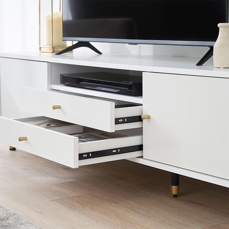 White and gold TV stand