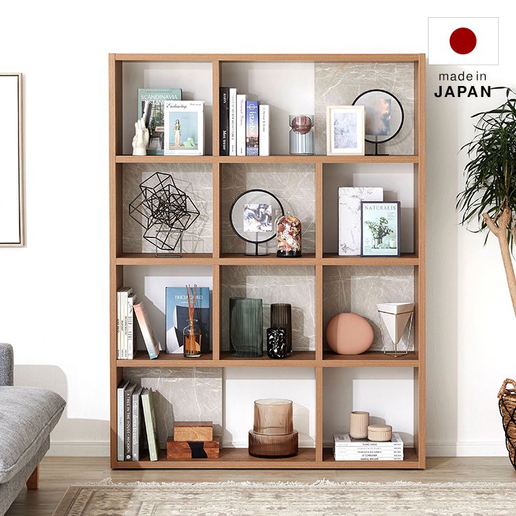 Bookshelf that can also be used as a partition, large capacity storage, stone pattern