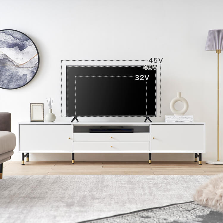 TV stand white x gold