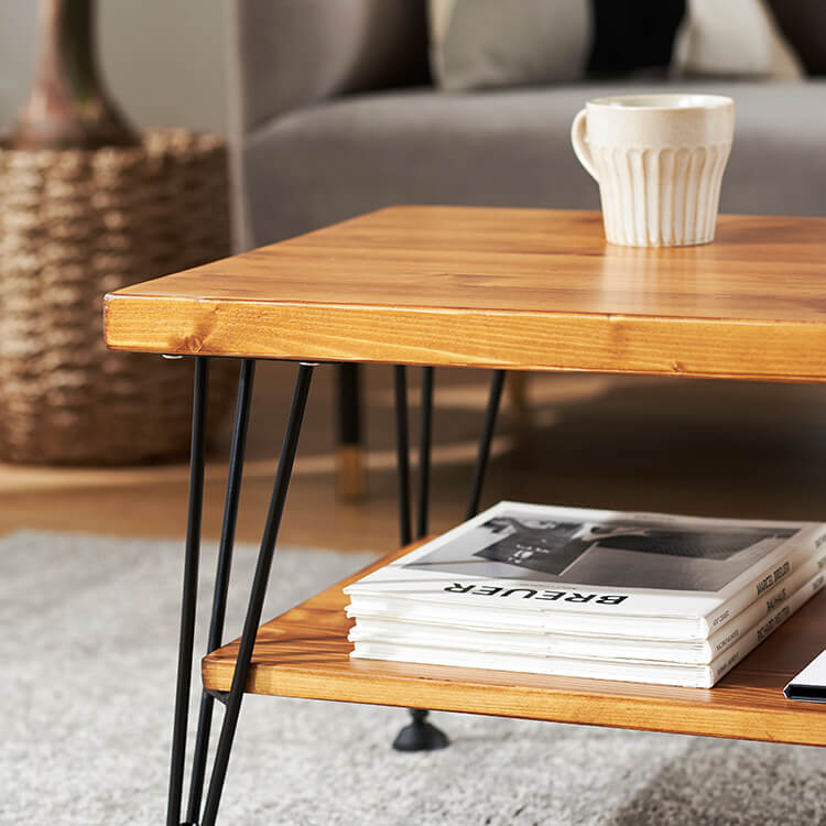Center table, wood grain, low table, natural wood, wooden, storage, vintage