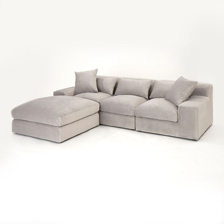 Velvet-like 3-seater couch sofa Low sofa