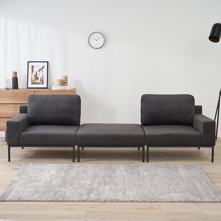 Velvet-like couch sofa, dark grey