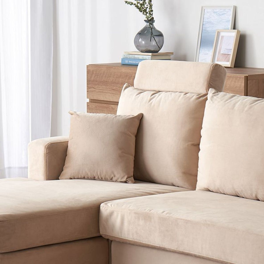 Velvet-like 3-seater couch sofa High-back sofa