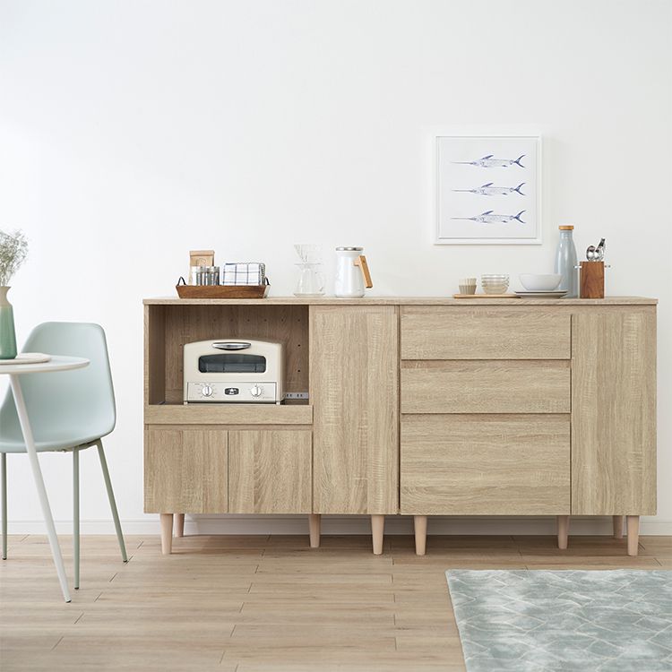 Kitchen counter, cupboard, sliding shelf/drawer storage, Scandinavian style, 2 types to choose from