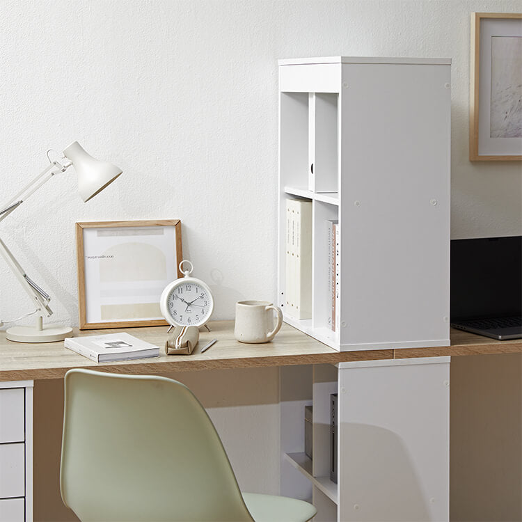 ツインデスク 2人用学習机 組み換え自由 木目調