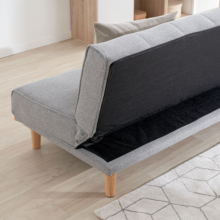 Sofa bed, reclining, 2-seater, low sofa, single, gray, compact, foldable, one-room, low sofa bed