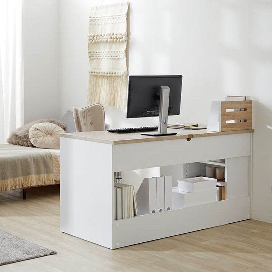 Computer desk, L-shaped desk, with drawer, office desk, with storage