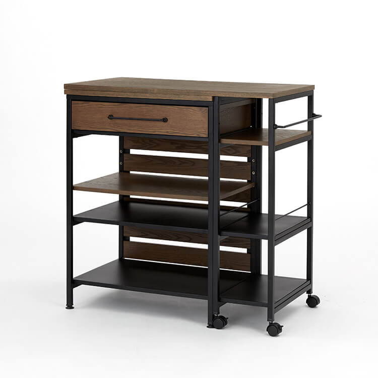 伸縮式キッチンカウンター 木目調