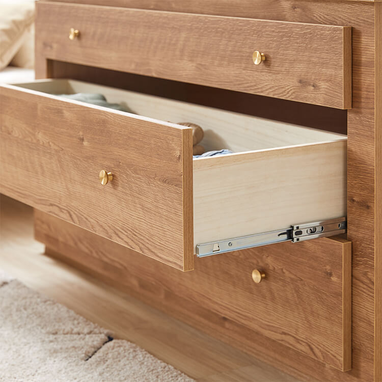 Chest of drawers Living room storage Wooden 3-drawer Clothes chest Low type Made in Japan