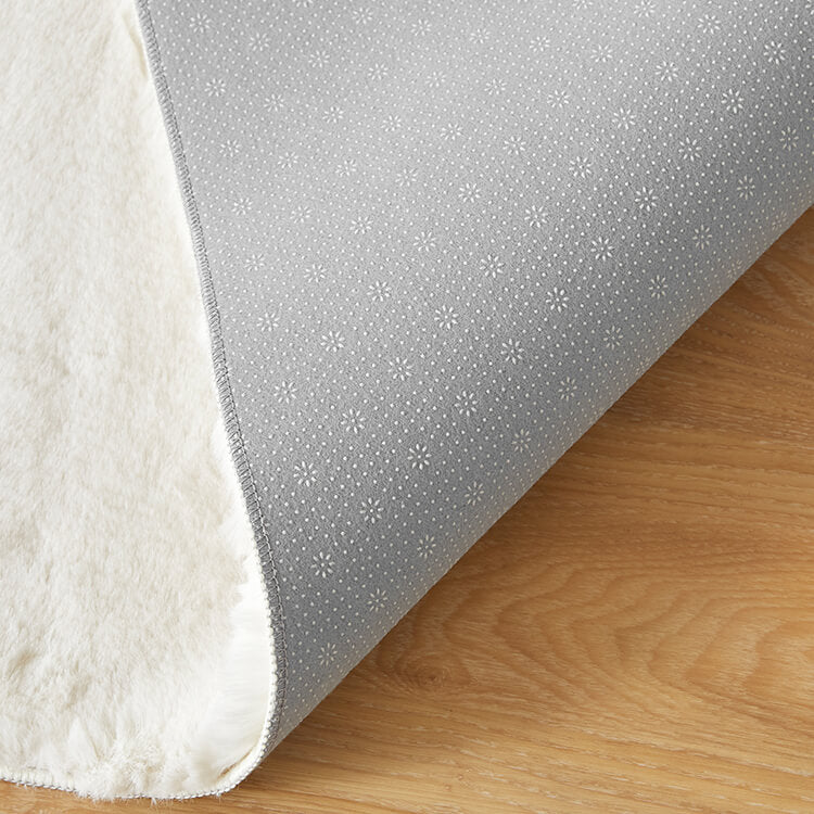 Sサイズ ラグ ラグマット カーペット シャギーラグ フェイクラビットファー 絨毯 長方形 滑り止め付き