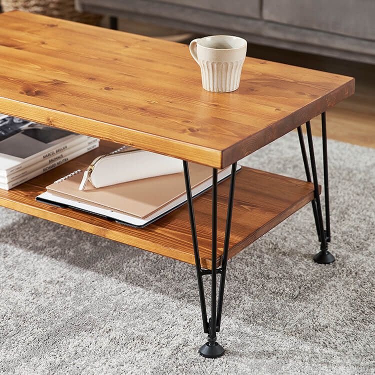 Center table, wood grain, low table, natural wood, wooden, storage, vintage