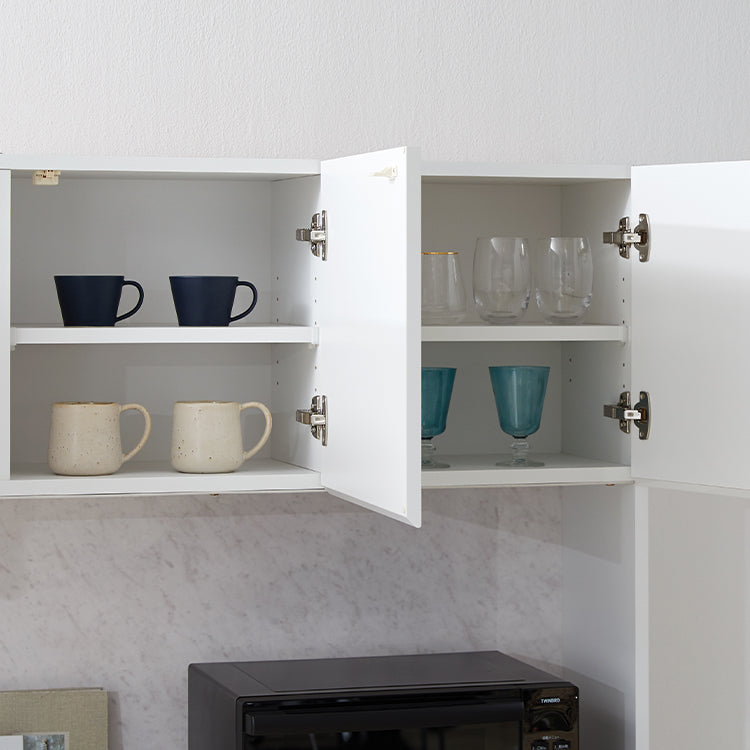 日本製 食器棚 キッチン収納 レンジ台 スライドカウンター付 引き出し 大理石調