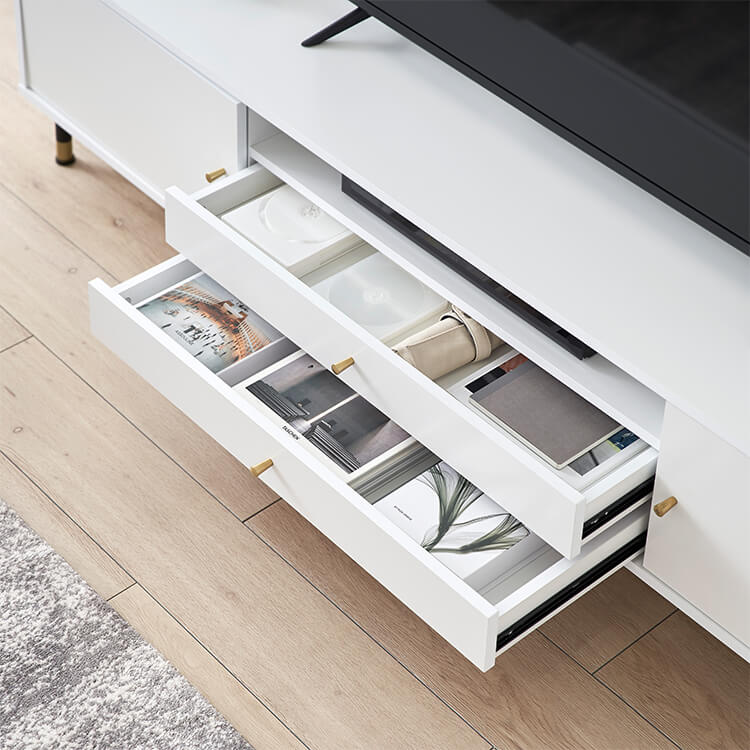TV stand white x gold