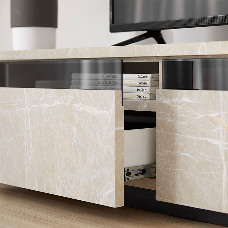 日本製テレビ台 木製 ストーン柄