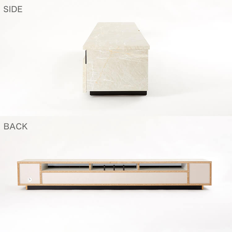 Japanese-made wooden TV stand with stone pattern [width 240]