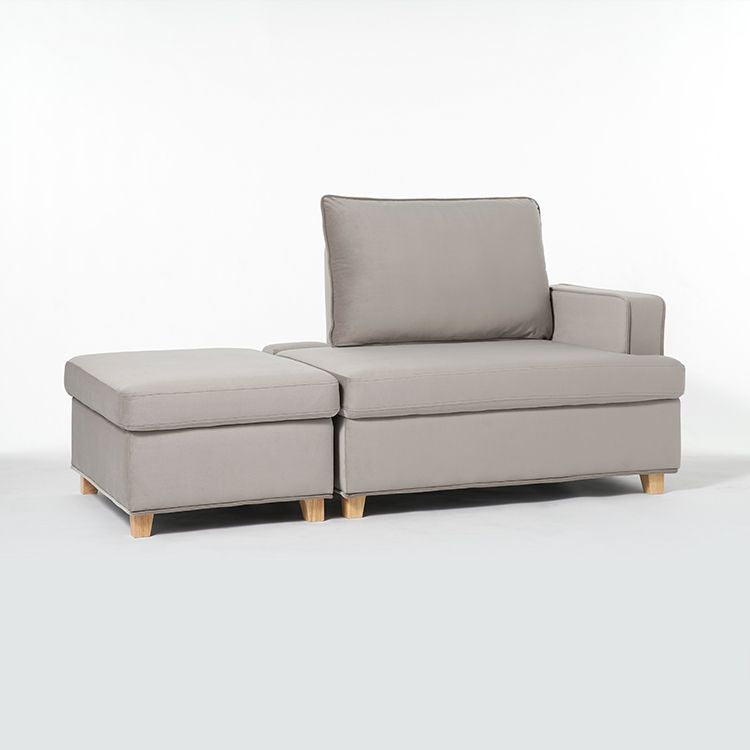 Velvet-like 2-seater couch with storage