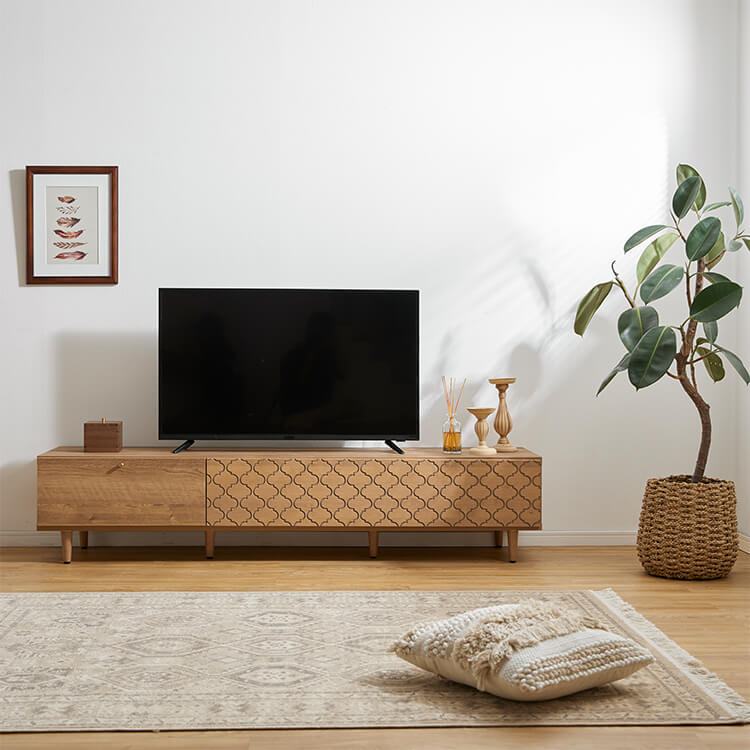 Moroccan pattern TV stand, wooden, made in Japan