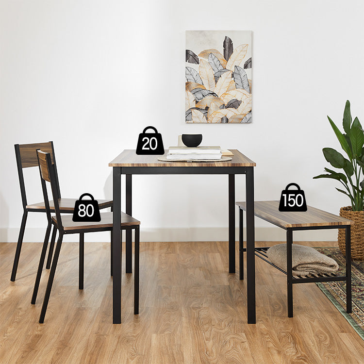 Dining table Dining table set Woodgrain Chair Bench Compact 4-seater