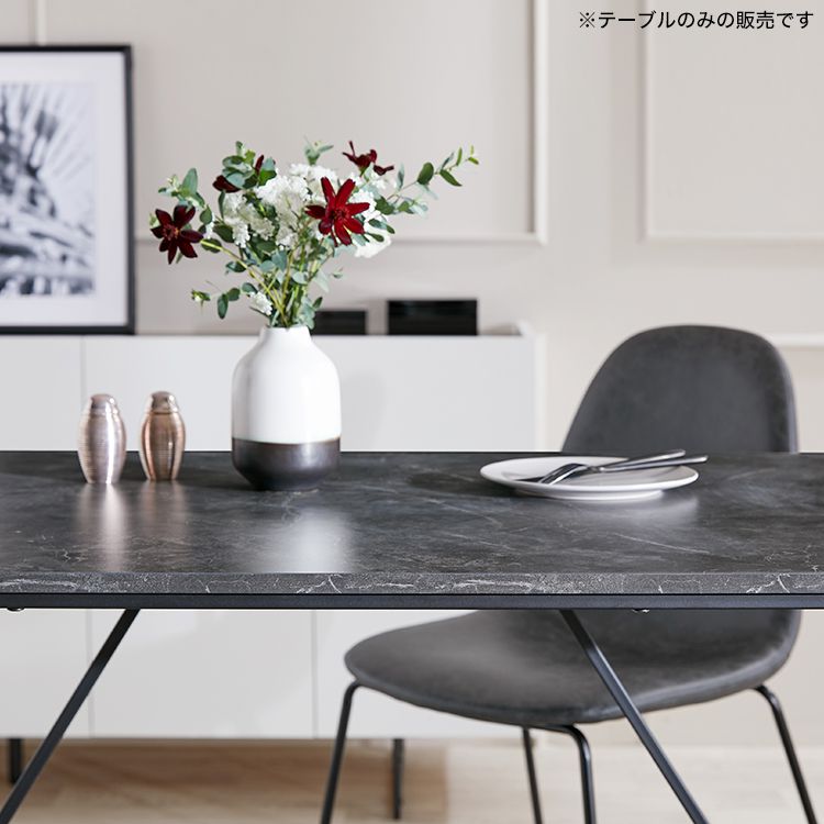 ダイニングテーブル 大理石柄 単品 インテリア スチール [幅120]