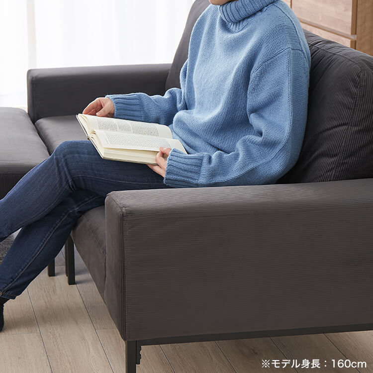 Velvet-like couch sofa, dark grey