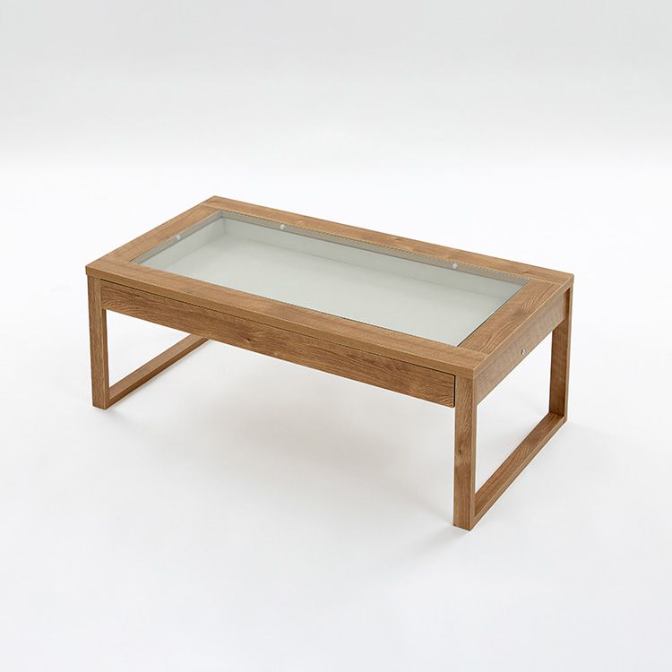 Glass x wood center table made in Japan