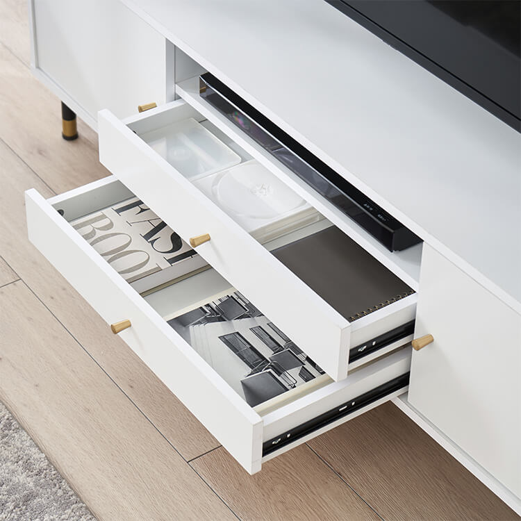 White and gold TV stand