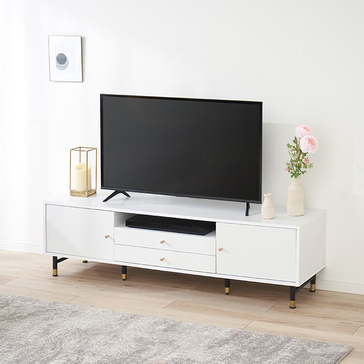 White and gold TV stand