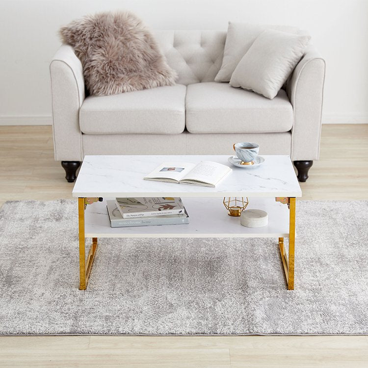 大理石柄リビングテーブル 折りたたみテーブル
