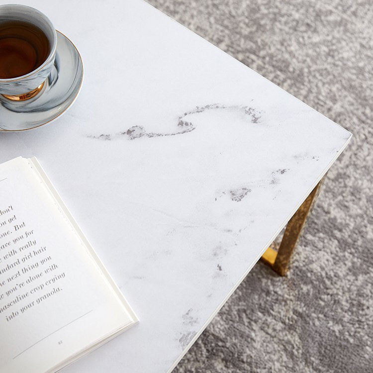 大理石柄リビングテーブル 折りたたみテーブル