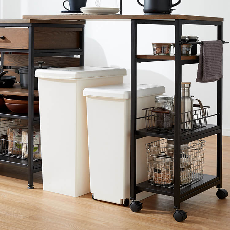 伸縮式キッチンカウンター 木目調