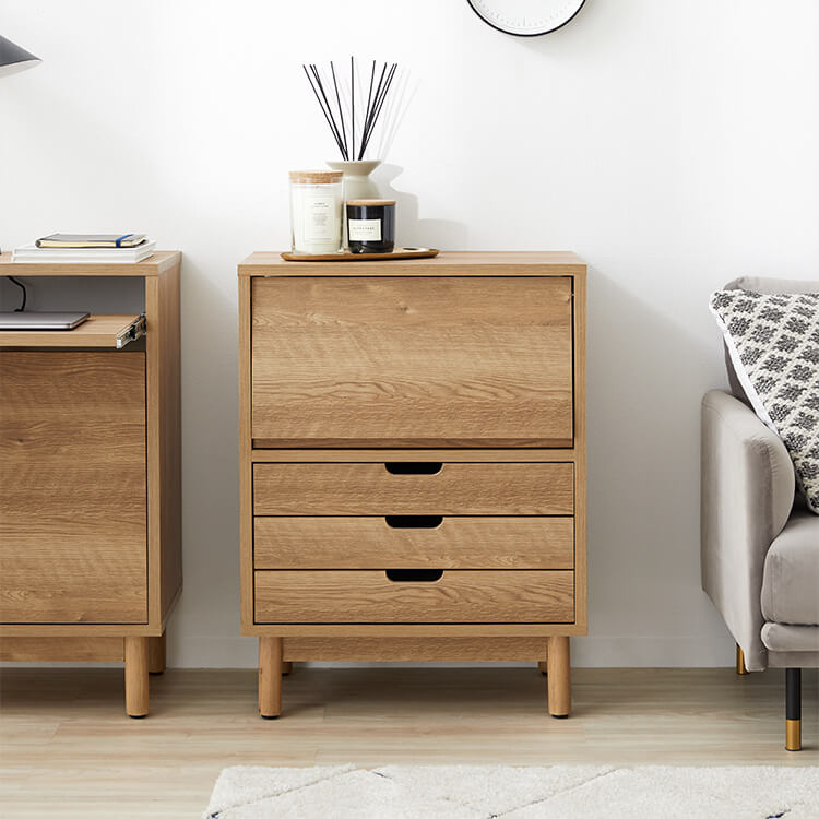 Sideboard Cabinet Wooden Storage Shelf Chest Living Room Storage Display Rack Made in Japan